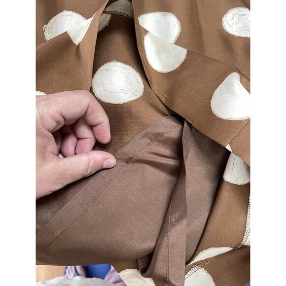 Banana Republic Women’s‎ 100% Silk Brown Polka Dot Straight Skirt Pencil Size 4 - Picture 8 of 9